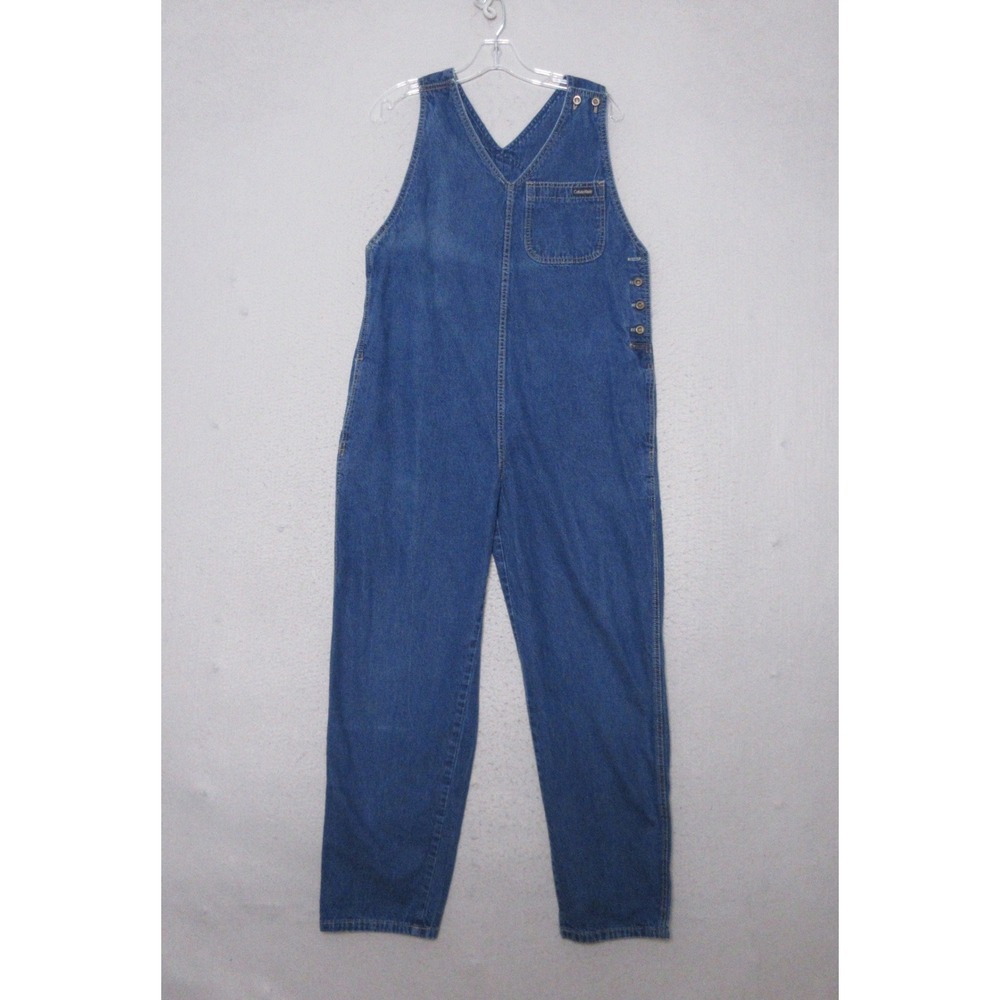 Vintage 90s Calvin Klein Denim Overalls Medium Jean USA Cotton Grunge Indie RARE